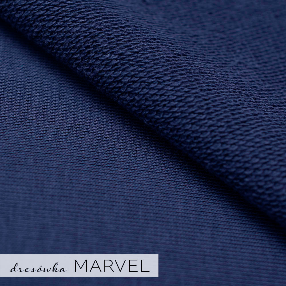 Bawełniana dzianina dresowa Marvel o grubszym spodzie pętelkowym.