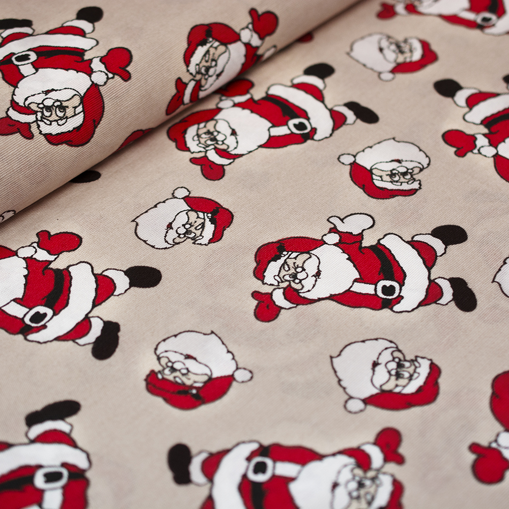 Bawełniana tkanina dekoracyjna w świątecznym wzorze.