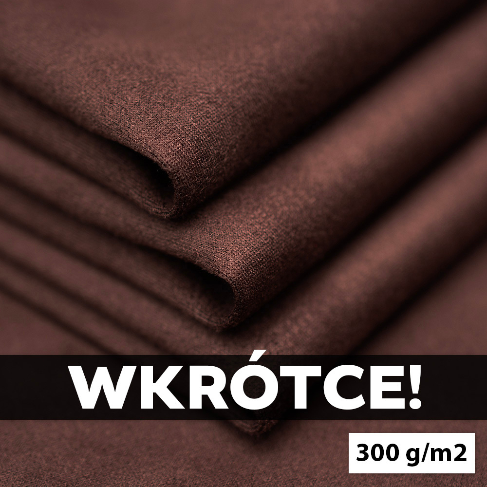 PRODUKT W KRÓTCE W SPRZEDAŻY!
Dzianina skuba zamsz to wysokiej jakości materiał o dwuwarstwowej budowie.