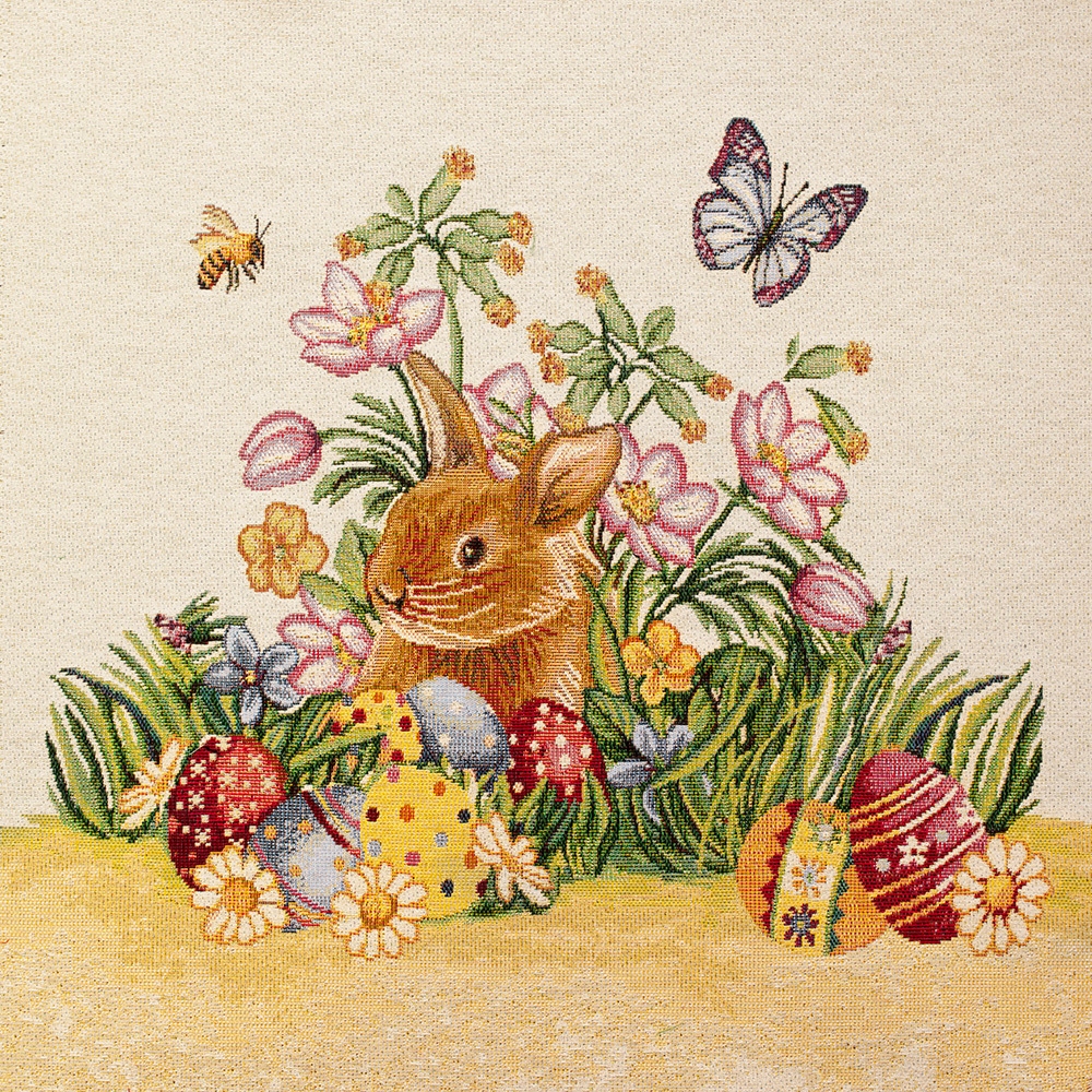 Tkanina żakard gobelinowy, panel na poduszkę.