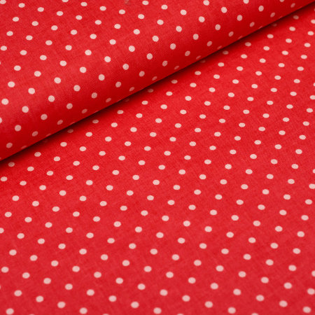 Tkanina bawełniana o splocie płóciennym, wyprodukowana w Polsce.