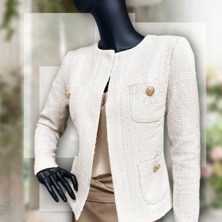 Bawełniana tkanina Chanel o jednolitym zabarwieniu.