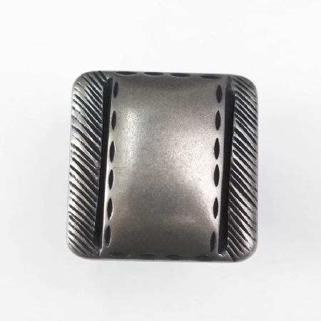 ​Guzik plastikowy Steel grey, o boku 30 cm.