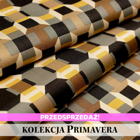 Tkanina satynowa z wiskozy o delikatnym, eleganckim połysku oraz diagonalnym splocie.