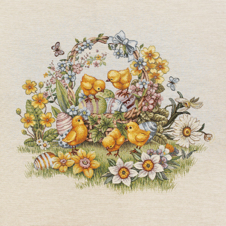 Tkanina żakard gobelinowy, panel na poduszkę.