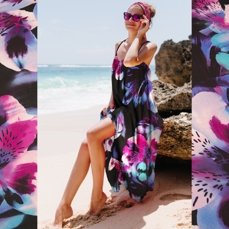 Lekka tkanina szyfonowa o delikatnej, żorżetowej fakturze.