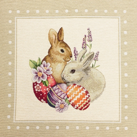 Tkanina żakard gobelinowy, panel na poduszkę.