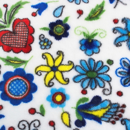 Wzorzysta dzianina Minky Polar w modnym i oryginalnym drukowanym deseniu.