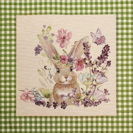 Tkanina żakard gobelinowy, panel na poduszkę.